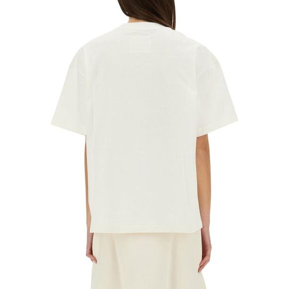 JIL SANDER Logo Cotton T-Shirt Women WHITE T-Shirts & Tops - Picture 5 of 5